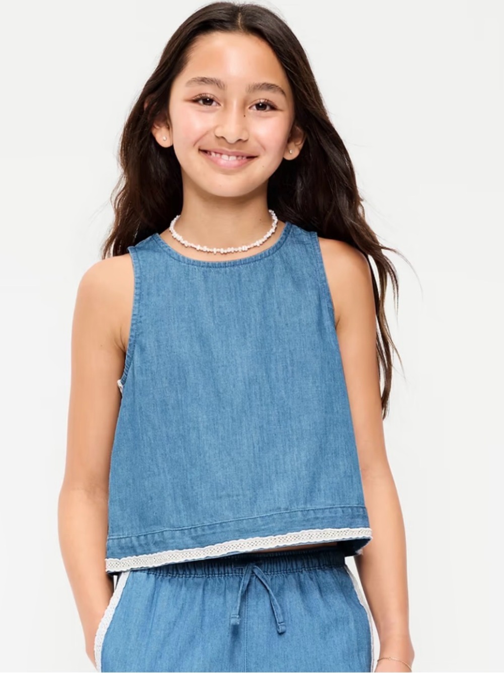 Old Navy Kids Blue Denim Tank Top - Brand 10/12
